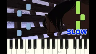 SLOW piano tutorial "SOUND THE BUGLE" from SPIRIT, Dreamworks, 2002, with free sheet music (pdf)