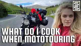 Solo motorcycle camping and eating on the road