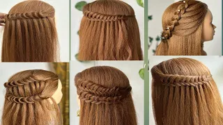 8simple easy front school college girls/party functionsopen hairstyle #hairstyltutoria#openhairstyle