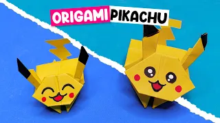 Origami JUMPING PIKACHU (origami pokemon, hopping pikachu)