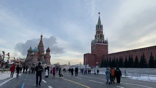 Бой курантов на Красной площади 08.01.2023 на улице - 19 С/ Chimes on Red Square, Moscow