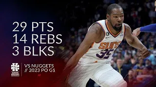 Kevin Durant 29 pts 14 rebs 3 blks vs Nuggets 2023 PO G1