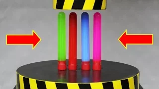 EXPERIMENT HYDRAULIC PRESS 100 TON vs SLIME TEST TUBES