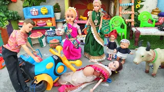 Barbie Doll All Day Routine In Indian Village/Radha Ki Kahani Part -424/Barbie Doll Bedtime Story||