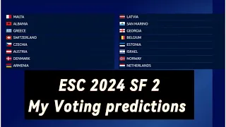 ESC 2024| Semi -final 2 • My Voting Prediction