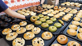 Street Food in KOREA! Fresh bagels baked everyday and sandwiches - Korean street food / 베이글맛집 픽업더베이글