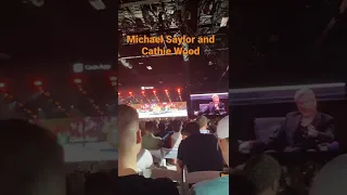 Michael Saylor and Cathie Wood at Bitcoin 2022