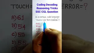 Coding Decoding| Coding Decoding Reasoning Tricks | Reasoning Shortcuts Tricks| #shorts