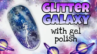 🌌 GLITTER GALAXY NAIL | Gel polish | Easy nebula space nail design.