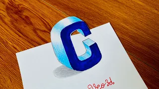 How to draw the letter C in 3D, have you tried this drawing method? that's very nice