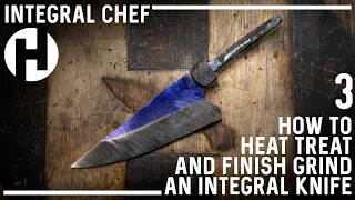 Heat Treating and Finish Grinding a Damascus Integral Chef's Knife