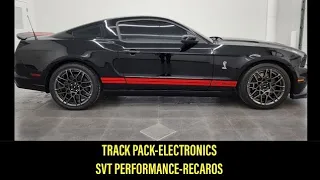 2013 FORD MUSTANG SHELBY GT500 BLACK WITH RED STRIPES RECAROS 4K WALKAROUND 14582Z