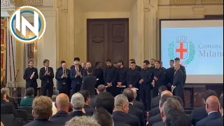 Ambrogino d'Oro: i giocatori dell'Inter vengono premiati dal Sindaco Sala