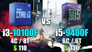 Core i3 10100F vs Core i5 9400F | PC Gaming Benchmark Tested