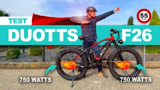 Fat Bike 🚲 twin-motor ⚡⚡ 1500 W and 55km/h with the Duotts F26