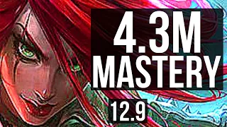 KATARINA vs AHRI (MID) | 4.3M mastery, Rank 4 Kata, Legendary, 900+ games | BR Grandmaster | 12.9