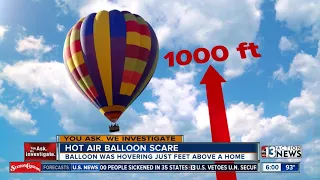 Hot air balloon passes feet over homes in Southwest valley