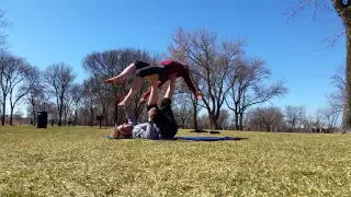 Acro yoga practice Secretary flow