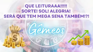 GÊMEOS ♊️ QUE LEITURAAA!!!!! SORTE! SOL! ALEGRIA! SERÁ QUE TEM MEGA SENA TAMBÉM!!! 👀💰🤩🦋🍀🤑🌟☀️🥳