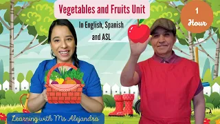 Learning with Ms. Alejandra/ All about fruits and Vegetables in English, Spanish!