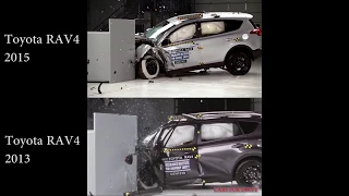 2015 Toyota RAV4 vs 2013 Toyota RAV4 overlap IIHS 1!