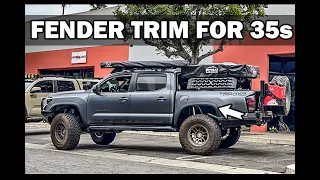 FULL FENDER TRIM ON MY NEW 3rd Gen TACOMA TO FIT 35S at SIBIBUILT | ANOTHER MUST HAVE MOD!