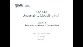 Uncertainty Modeling in AI | Lecture 6 (Part 1): Parameter learning with complete data