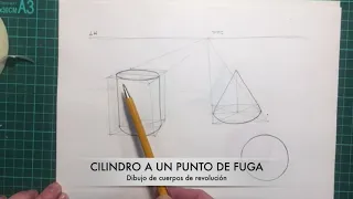 como dibujar un cilindro a UN PUNTO DE FUGA