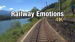 🚆 4K Beautiful cab ride with many single track sections (Switzerland | IR75 Zurich - Lucerne)