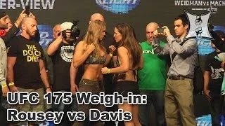 UFC 175 Ronda Rousey vs Alexis Davis Weigh-in + Stare Down (HD / Unedited)