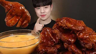 두툼한 자메이카통다리 치킨 먹방 (Feat. 체다치즈소스) BBQ KOREAN GRILLED CHICKEN ASMR MUKBANG チキン ไก่ทอด