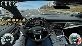 Audi Q8 50 TDI 286 HP Acceleration & Brake Test