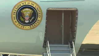 President Joe Biden arrives in Charlotte to meet with families of fallen officers