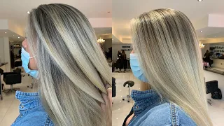 BEAUTIFUL Blended Balayage using REDKEN SHADES EQ 6N 6T & 9N 9T 9p