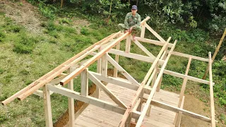 Full video 20 days of building a wooden house. Assembling frames, roofs, door frames | Nông Văn Bình