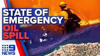 US wildfire causes state of emergency, Oil spill in Mediterranean Sea | 9 News Australia