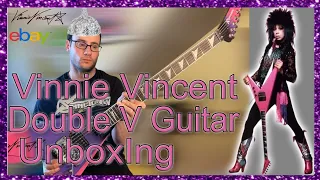 Vinnie Vincent Double V Guitar Unboxing Part 1.