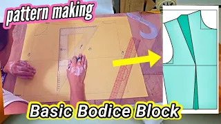 ✂️ How to Make Basic Bodice Block × Pattern Drafting for Beginners × Sewing Tutorial