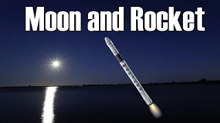 Moon and Rocket - Space X - Falcon 9 - Primeiro Noturno de 2022