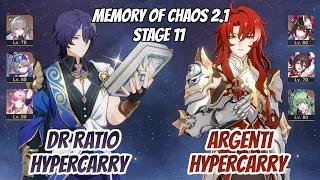 Dr. Ratio Hypercarry & Argenti Hypercarry Memory of Chaos Stage 11 (3 Stars) | Honkai Star Rail