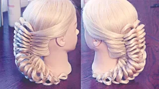 Коса "Кольца" на резинках | Авторские причёски | Лена Роговая | Hairstyles by REM | Copyright ©