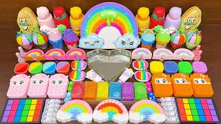 RAINBOW SLIME!! Mixing Random Things into STORE BOUGHT Slime!! Satisfying Video #38