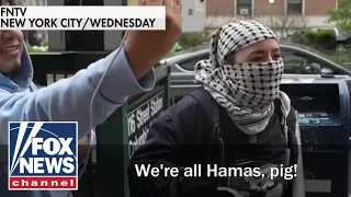 Anti-Israel protesters declare 'We are all Hamas!': 'Show us your face'