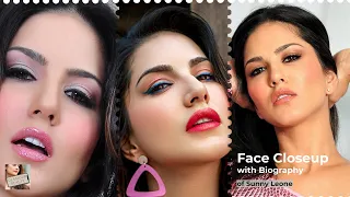 Bollywood Actress Sunny Leone Face Close up HD with Hindi Biography