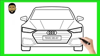 How To Draw Audi Car / Easy step by step Car Drawing