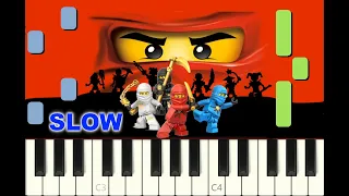 SLOW piano tutorial "THE WEEKEND WHIP" Lego Ninjago theme, The Fold, with free sheet music (pdf)