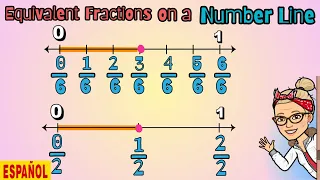 Como encontrar fracciones equivalentes en una recta numérica | Colorful Learning with Ms Ramirez