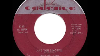 1958 HITS ARCHIVE: Are You Sincere - Andy Williams (hit 45 single version)