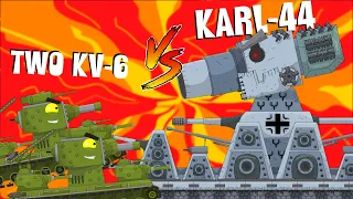 KARL-44 against two KV-6. Gladiator fights. Cartoons about tanks