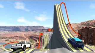 Car Vs Giant Ramp Slide _BeamNG Drive  Compilation